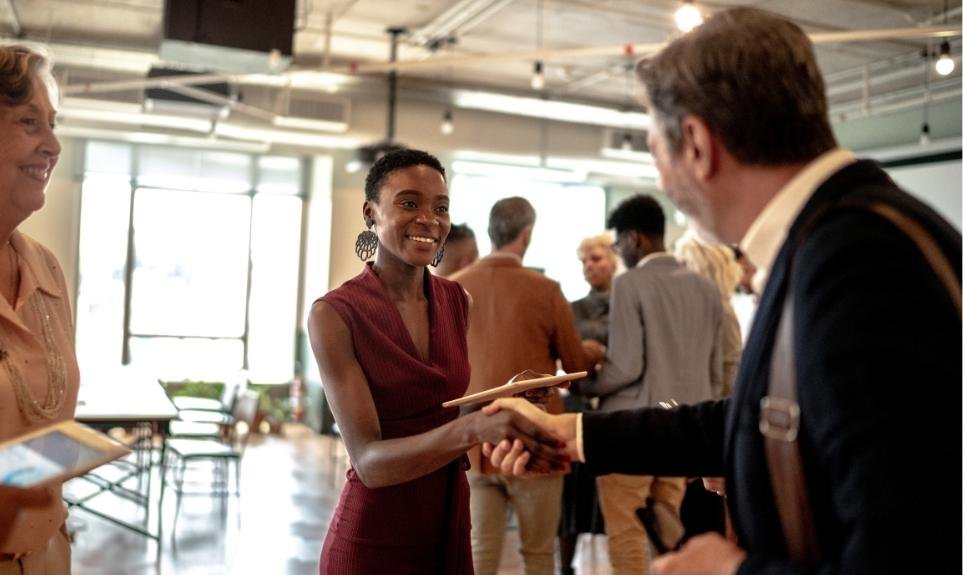 2 Business owners talking